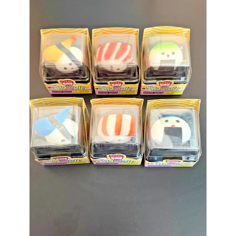 Ja-Ru Kawaii Cutie Sushi Puff Squishy Fidget Toys COMPLETE SET OF 6